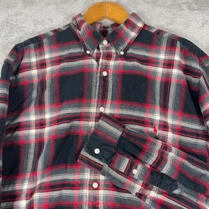 Ralph Lauren Classic Fit Plaid Button Down Shirt Mens 2XL Tall Long Sleeve Red